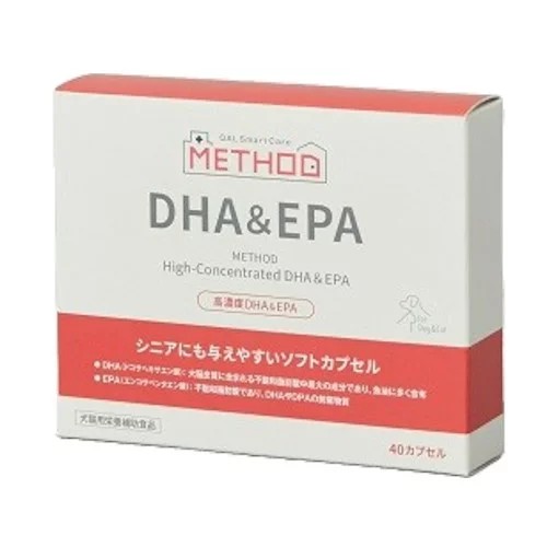 METHOD 高濃度DHA＆EPAケア 犬猫用 40カプセル
